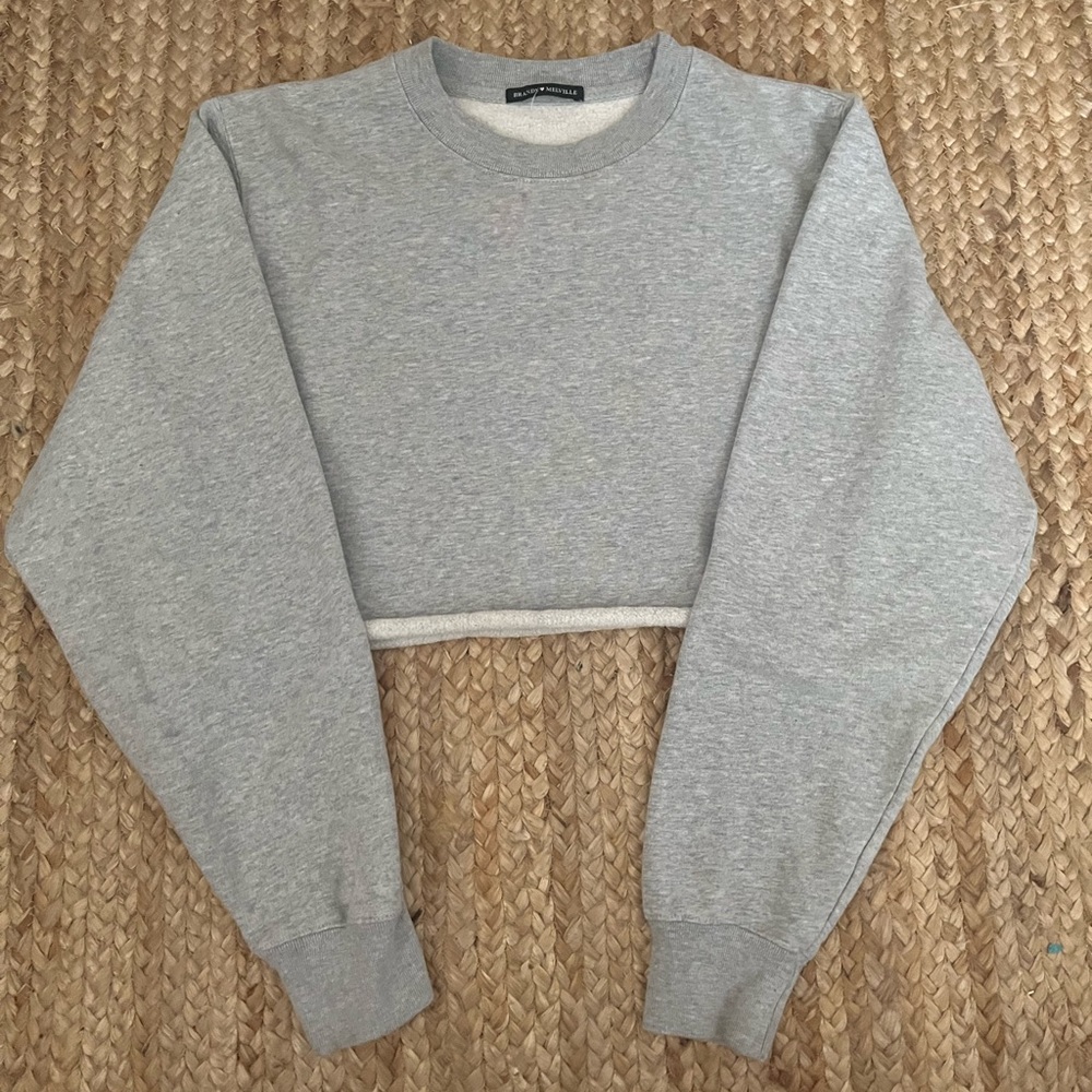Grey Brandy Melville cropped crewneck